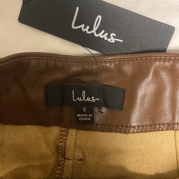 Lulu’s • Take a Ride Brown Vegan Leather Paperbag Waist Shorts - Picture 4 of 10